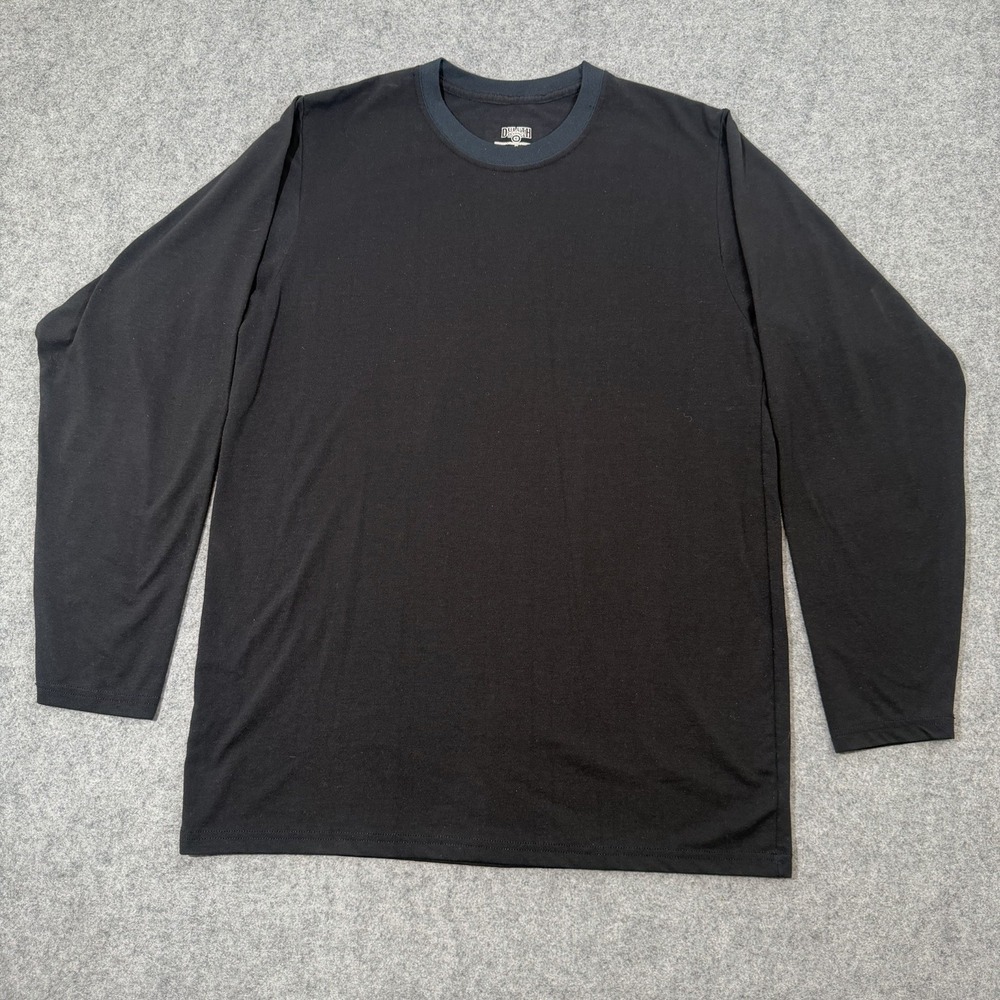 Duluth Trading Co Mens Medium Black Long Sleeve Shirt Polyester Made in USA Work